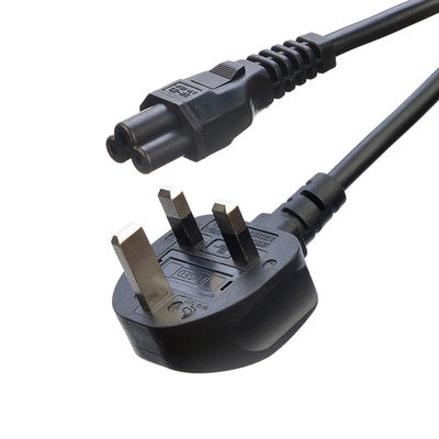 Conector de corriente alterna negro/personalizado IEC60320 C13 C5 con cable de alimentación de 3 pines UK BS Standard 10A-16A Cable de alimentación de corriente nominal