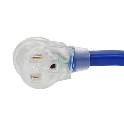 Partidario de patio al aire libre 125V 15A NEMA 6-50P/R de trabajo pesado 1/3/5/6/20FT 50M de extremo iluminado Azul Multi Rv Cable de extensión del cable de alimentación