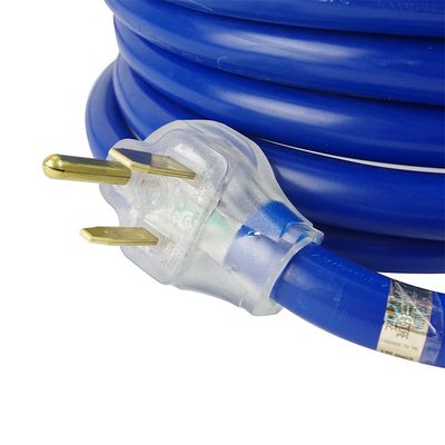 Partidario de patio al aire libre 125V 15A NEMA 6-50P/R de trabajo pesado 1/3/5/6/20FT 50M de extremo iluminado Azul Multi Rv Cable de extensión del cable de alimentación