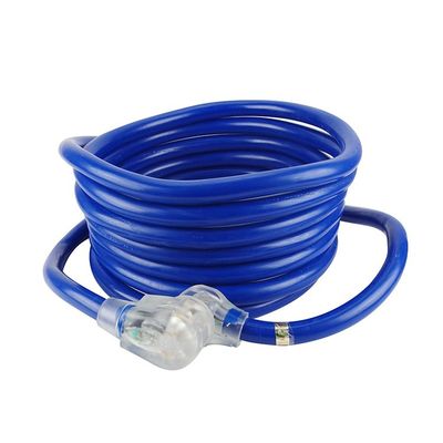 Partidario de patio al aire libre 125V 15A NEMA 6-50P/R de trabajo pesado 1/3/5/6/20FT 50M de extremo iluminado Azul Multi Rv Cable de extensión del cable de alimentación