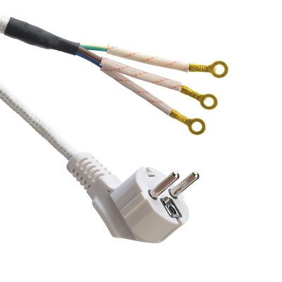 Cable de alimentación de la olla de arroz para el mercado de Indonesia con 16A de corriente nominal de algodón trenzado con cable de extensión de CA y soporte personalizado