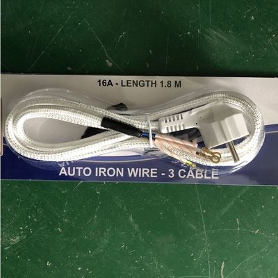 Cable de alimentación de la olla de arroz para el mercado de Indonesia con 16A de corriente nominal de algodón trenzado con cable de extensión de CA y soporte personalizado