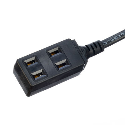 2 Flat Poles PSE Certificated Power Plug With 1Change to 2 Pole Socket for Home Appliance Extension Cord Customized Black