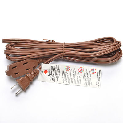 18AWG ETL Pararell Wire AC Cord de alimentación con interruptor y conexión de conexión Cordón de extensión Marrón ETL Jacket estándar de PVC EE.UU. 2 puntas