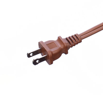 18AWG ETL Pararell Wire AC Cord de alimentación con interruptor y conexión de conexión Cordón de extensión Marrón ETL Jacket estándar de PVC EE.UU. 2 puntas