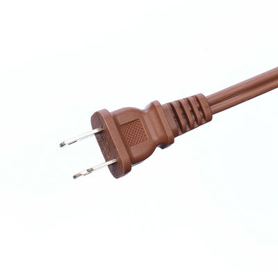 18AWG ETL Pararell Wire AC Cord de alimentación con interruptor y conexión de conexión Cordón de extensión Marrón ETL Jacket estándar de PVC EE.UU. 2 puntas