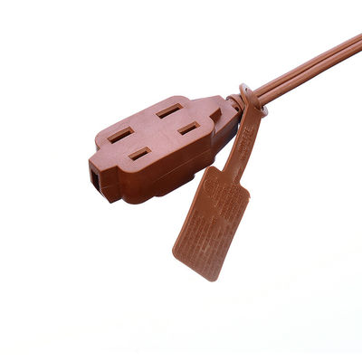 18AWG ETL Pararell Wire AC Cord de alimentación con interruptor y conexión de conexión Cordón de extensión Marrón ETL Jacket estándar de PVC EE.UU. 2 puntas