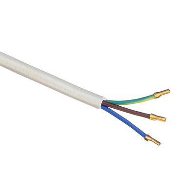 IMQ Standard 3 Pin Angled 16A Italia Cables de alimentación blancos H05VV-F 3x0.75MM2 con terminal de corte de extremo cerrado de Trusted