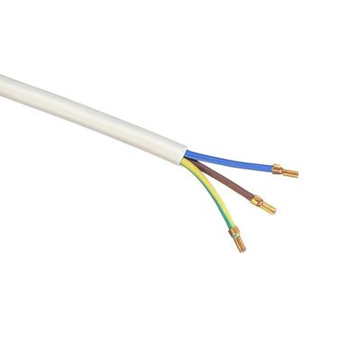 IMQ Standard 3 Pin Angled 16A Italia Cables de alimentación blancos H05VV-F 3x0.75MM2 con terminal de corte de extremo cerrado de Trusted