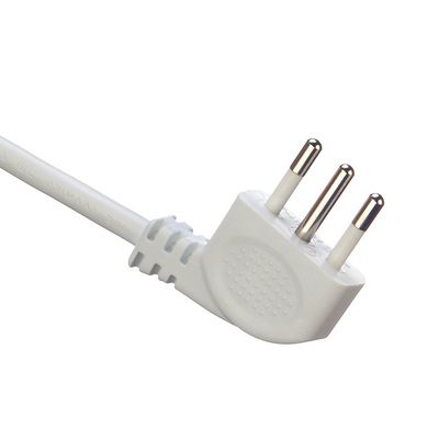 IMQ Standard 3 Pin Angled 16A Italia Cables de alimentación blancos H05VV-F 3x0.75MM2 con terminal de corte de extremo cerrado de Trusted