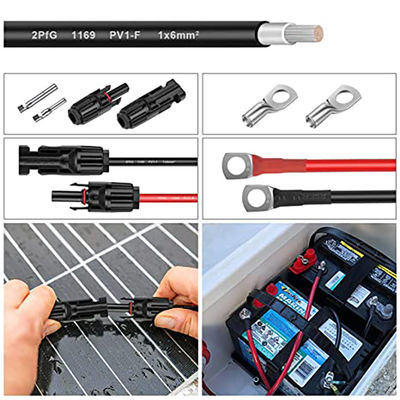 2M Cable solar con PV004 Conectores de rama fotovoltaica masculinos y femeninos 1X4mm2 Conductor de cobre 50 pares/cargón