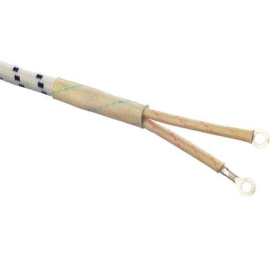 2 cables de energía de 2 pines en Pakistán Karachi Cable de alambre trenzado para hierro 1.8m Tratamiento de extremo blanco tubo de contracción térmica y tubo de fibra de vidrio