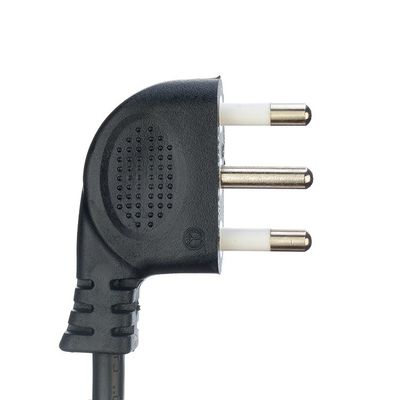 16A IEC 60320 C13 Conector de trébol Negro Italia Estándar H05VV-F 3x0.75MM2 Conexión a tierra del cable de extensión Conexión a tierra estándar