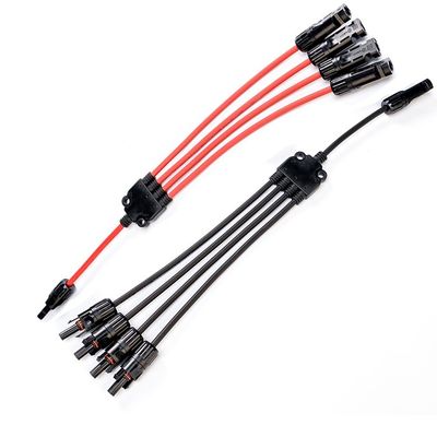 Secciones normales 1C X56/0.285MM Extensión de cable fotovoltaico Y Dividor 4 a 1 PV004 Conectores masculinos y femeninos 40 conjuntos/cargón