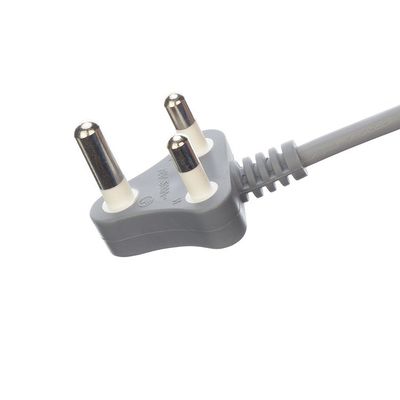 450v H05VV-F 3X0.75MM2 Cable de alimentación de enchufe de 3 fases para Sudáfrica SABS Cobre sin oxígeno gris