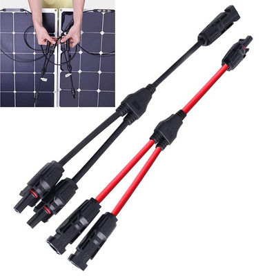 Extensión de cable solar con conector solar PV004 Y Dividor Par negro y rojo H1Z2Z2-K DC 1500V 1X4mm XLPO aislamiento