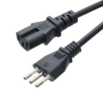 3 pin 16A enchufe C13 conector negro Italia Cordón de extensión estándar conduce IMQ Cordón de alimentación Italiano cable de alimentación para la conexión a tierra