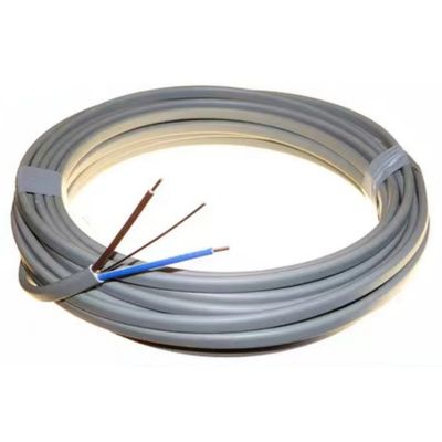 Rollo de 100m de cable eléctrico de conductor de cobre de 2,5 mm con cable de tierra de 1,5 mm en gris doble cable plano estándar BS6004