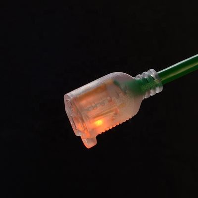 Cordón de extensión de alimentación de CA estadounidense 3pin América Extensión de conexión de cable 120V 60Hz Largo del jardín verde 6FT/8FT/10FT/12FT/25FT