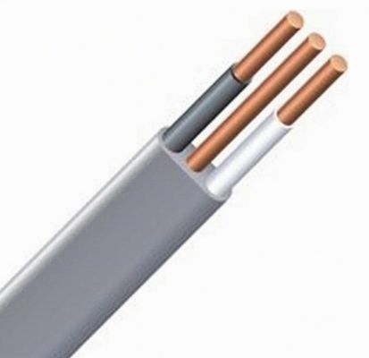 Rollo de 100m de cable eléctrico de conductor de cobre de 2,5 mm con cable de tierra de 1,5 mm en gris doble cable plano estándar BS6004