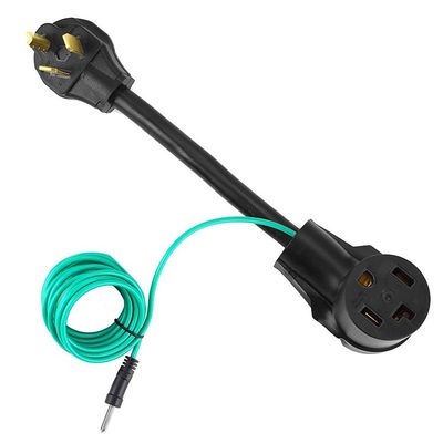 1 salida 1FT NEMA 10-30P a 14-30R adaptador de secador 30A 250V SJTW 10AWG 3C 3 puntas a 4 puntas adaptador de conexión de secador con alambre de tierra verde