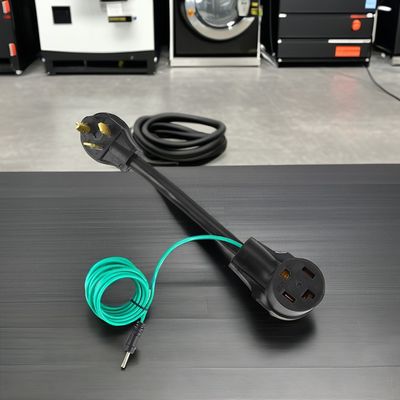 1 salida 1FT NEMA 10-30P a 14-30R adaptador de secador 30A 250V SJTW 10AWG 3C 3 puntas a 4 puntas adaptador de conexión de secador con alambre de tierra verde