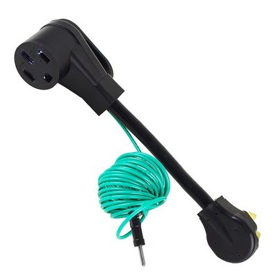 1FT Nema 10-30P Hombre a 14-50R Mujer Cordón de adaptador de secador 50 Amp STW 10-AWG Conector de salida Cordón de alimentación con alambre de tierra Azul