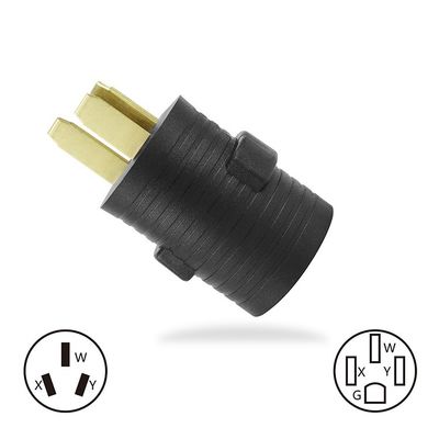 20A Corriente nominal NEMA 14-30P a 10-50R 30 Amp Enchufe masculino a 50 Amp Adaptador de receptáculo femenino para generador de soldador secador