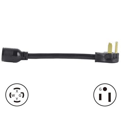 20A Corriente nominal NEMA 14-30P a 10-50R 30 Amp Enchufe masculino a 50 Amp Adaptador de receptáculo femenino para generador de soldador secador