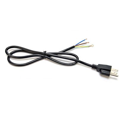 ETL personalizado de 3 puntas Cordón de alimentación estadounidense ETL1ft Cordón de extensión de cabeza plana chaqueta de PVC 3X16AWG 7a 125v 2 puntas Figura 8