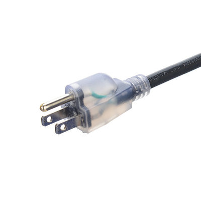 250V Nivel 12/3 50 pies de resistencia al agua de carga pesada del cable de extensión con el indicador iluminado extremo desnudo conductor de cobre en cadena