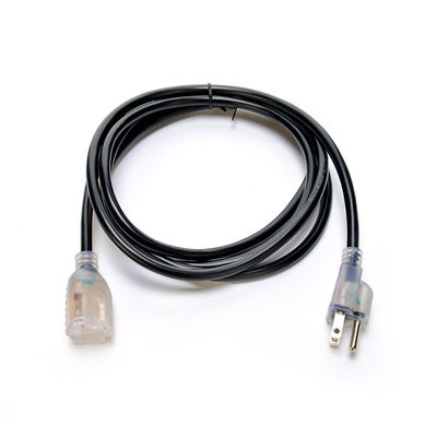 250V Nivel 12/3 50 pies de resistencia al agua de carga pesada del cable de extensión con el indicador iluminado extremo desnudo conductor de cobre en cadena