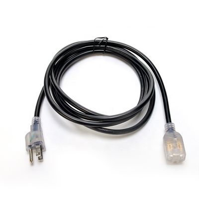 16/3 Indoor Outdoor Waterproof 3 Prong Flexblie SJTW Heavy Duty Cordón de extensión eléctrico personalizado con y con tacho estándar de EE.