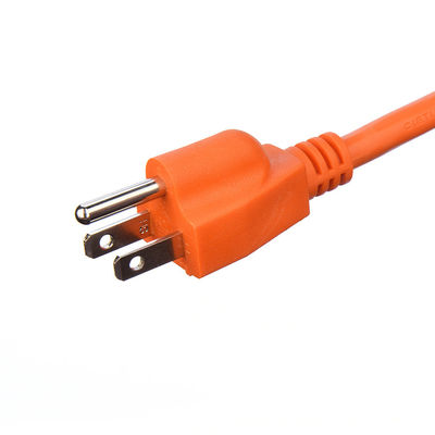 Cordón de extensión de conexión exterior de longitud personalizada Cordón de alimentación universal naranja para NEMA Tipo de extremo masculino en entornos exteriores