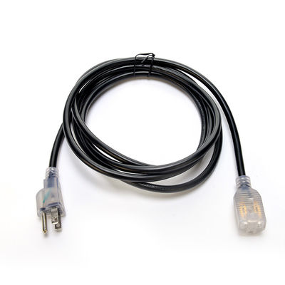 12/3 SJTW de trabajo pesado de 3 puntas naranja masculina femenina NEMA Tipo de extremo ETL 12 calibre NEMA5-15 Cordón de extensión para uso comercial al aire libre