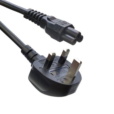 Red SDK Reino Unido BS Estándar C5 C19 Conector de 3 pines Línea de plomo de tira de cable de alimentación de cable de 3 puntas de cable de corriente acústica de suministro de cable IEC Negro