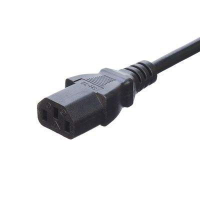 Red SDK Reino Unido BS Estándar C5 C19 Conector de 3 pines Línea de plomo de tira de cable de alimentación de cable de 3 puntas de cable de corriente acústica de suministro de cable IEC Negro