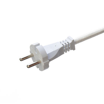 CEE 16A Cable eléctrico de hierro de algodón VDE Negro Blanco Ac Cordón de alimentación de vapor de electrodomésticos H03RT-F 3x42/0.15mm Tipo de extremo masculino