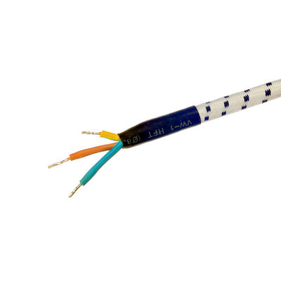 1 8m de cable trenzado/de algodón VDE de extremo despojado, aprobado por la CEE7/7