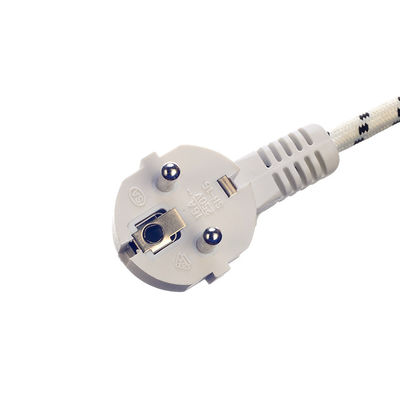 1 8m de cable trenzado/de algodón VDE de extremo despojado, aprobado por la CEE7/7