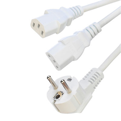 Certificado SNI 2 pin con conexión a tierra Schuko enchufe a 2XC13 Femenino tipo Y splitter cable de alimentación cable de extensión SNI 250V/16A
