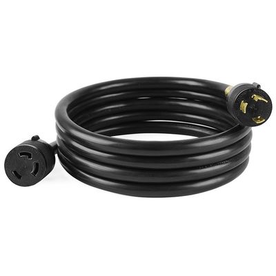 30Amp 7500 Watts 25FT L6-30P a L6-30R Cordón de energía del generador de carga pesada SJTW 10AWG 3 puntas conductor desnudo de la cuerda de la cuerda