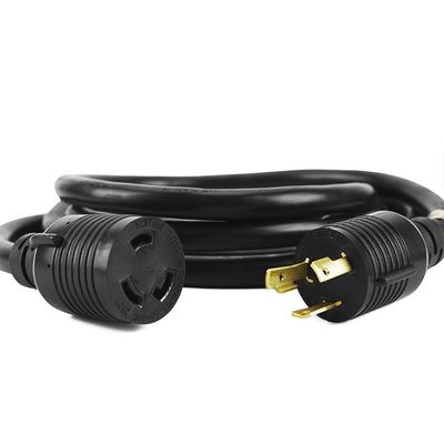 30Amp 7500 Watts 25FT L6-30P a L6-30R Cordón de energía del generador de carga pesada SJTW 10AWG 3 puntas conductor desnudo de la cuerda de la cuerda