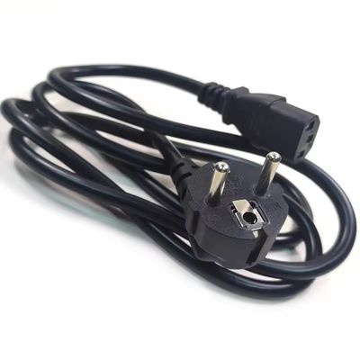 VDE Certificado Estándar de conexión de la UE Cee7/7 Euro Cordón de alimentación 1.5mm con C13 Adecuado para computadoras duraderas