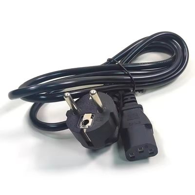 VDE Certificado Estándar de conexión de la UE Cee7/7 Euro Cordón de alimentación 1.5mm con C13 Adecuado para computadoras duraderas