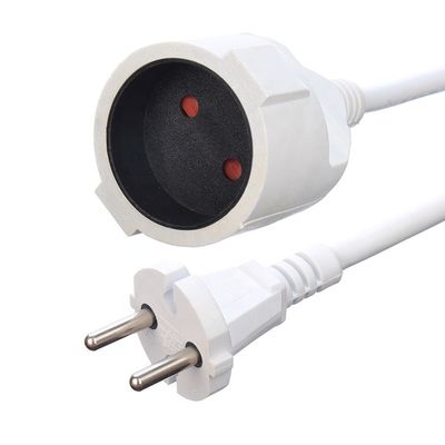 Cables de alimentación de electrodomésticos de 2 pines blancos Cordón de alimentación directo 1,5M longitud o personalizado VDE 10A cables de alimentación de enchufe Cables de extensión