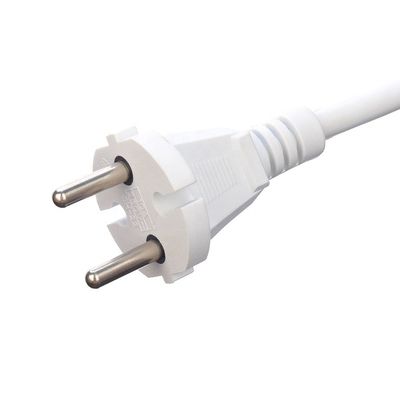 Cables de alimentación de electrodomésticos de 2 pines blancos Cordón de alimentación directo 1,5M longitud o personalizado VDE 10A cables de alimentación de enchufe Cables de extensión