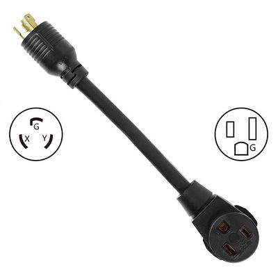 Jacket de PVC NEMA L6-30P a 6-50R Conector 30Amp a 50Amp STW 10AWG 250V 1.5FT Adaptador de cable de alimentación para soldador secador EV cargador