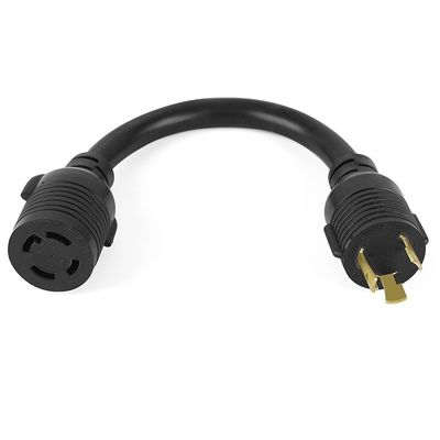 Adaptador de 30 Amp 4 Prong a 3 Prong Lock 10 Gauge Cordón de soldador de energía Adaptador ETL Listado NEMA L14-30P Hombre a NEMA L6-30R Hembra