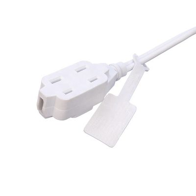 Cordón de extensión de 3 salidas 6FT con tapa de seguridad de cobertura de corriente nominal 13A enchufe 2pin SPT-2 14 AWG NEMA 1-15P a NEMA 1-15R